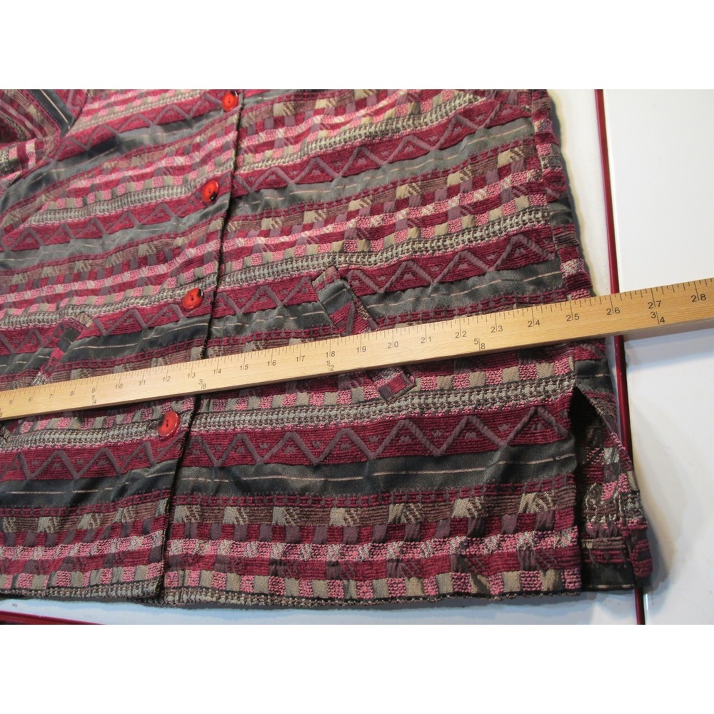 Sag Harbor Blazer Coat Womens 18W Multicolor Striped Southwest Tribal F44100 - Picture 12 of 16
